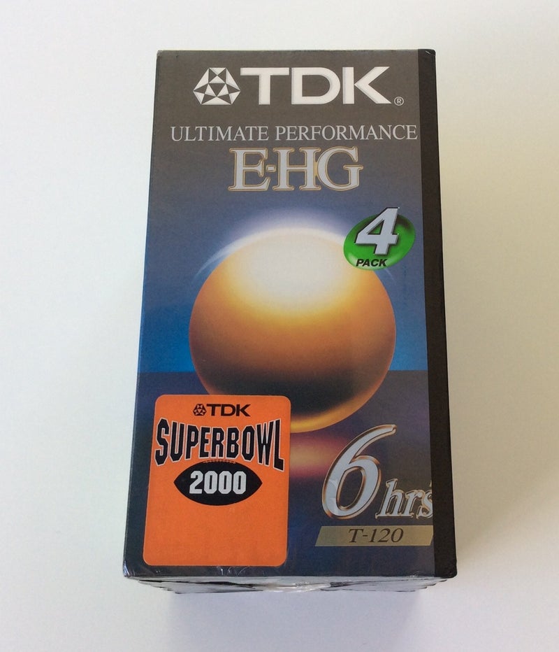 أشرطة فيديو TDK T-120 E-HG للأداء النهائي (عبوة 4) 